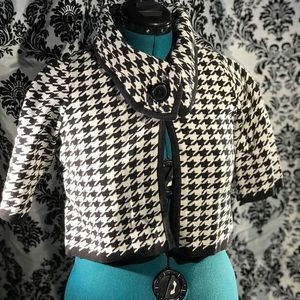 Houndstooth Capelet Cardigan